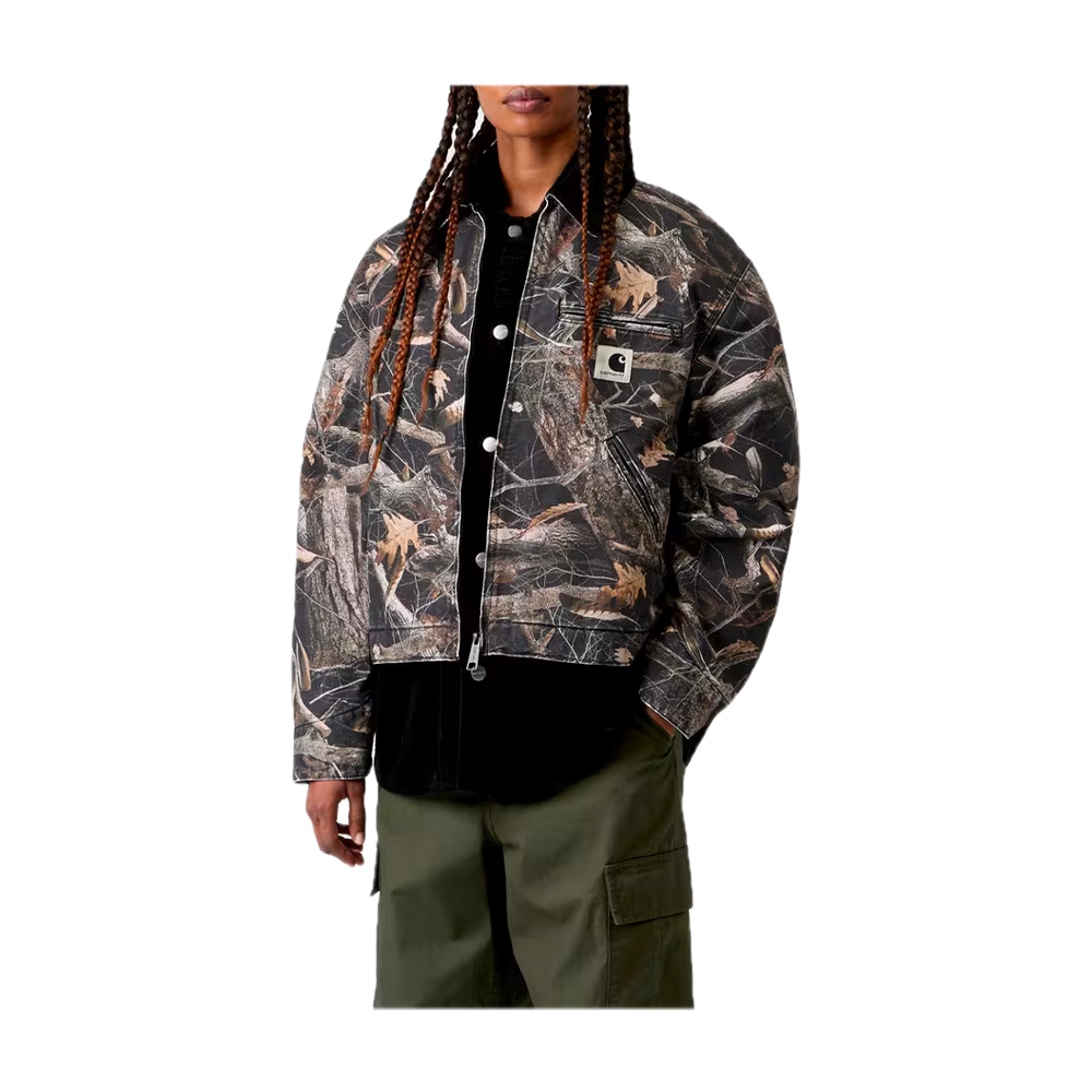 Carhartt WIP W' OG Detroit Jacket Camo Feather Tree / Black / Black (Heavy stone wash) I035672_3X8_60
