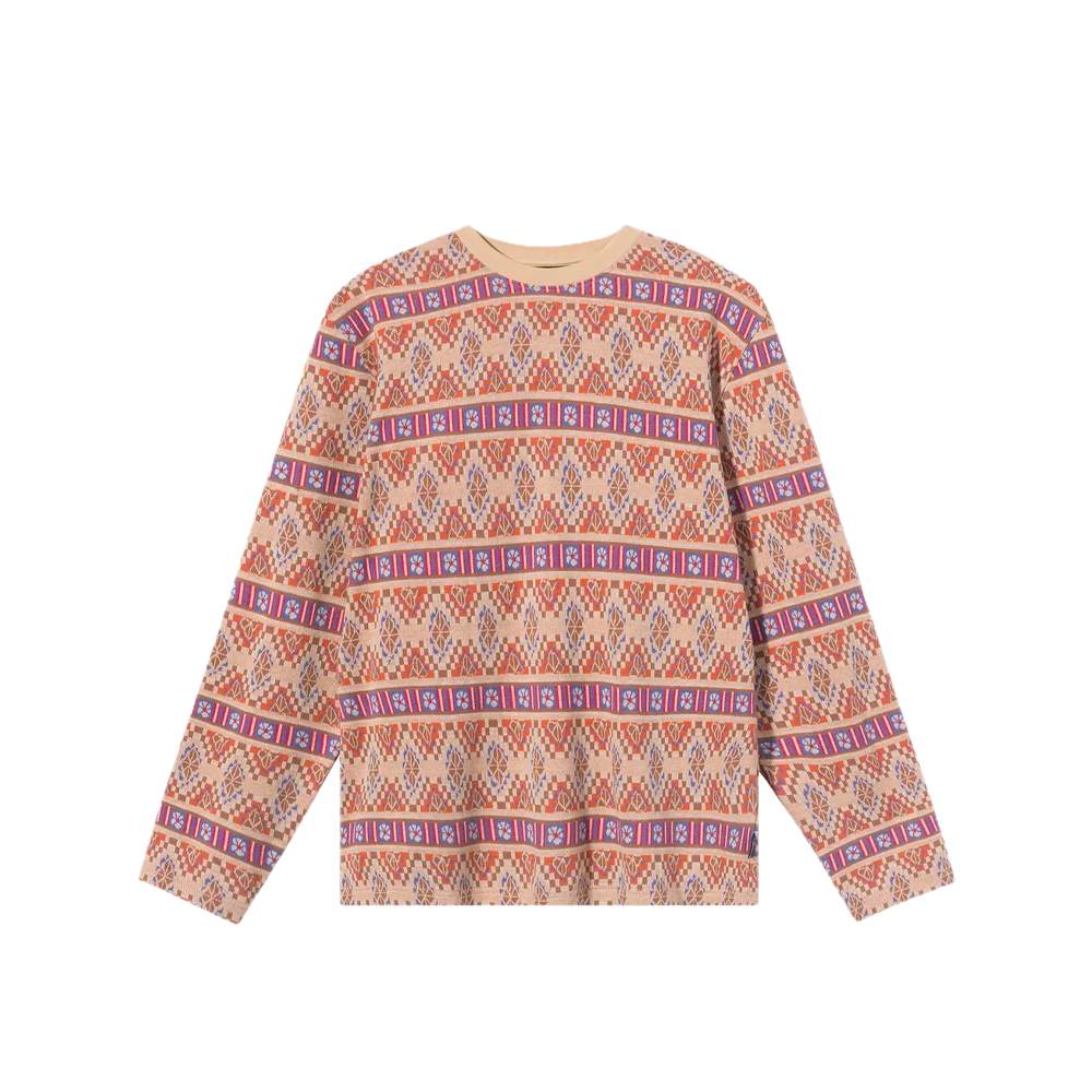 Stussy Giza Long Sleeve Crew Khaki 1140245_KHA