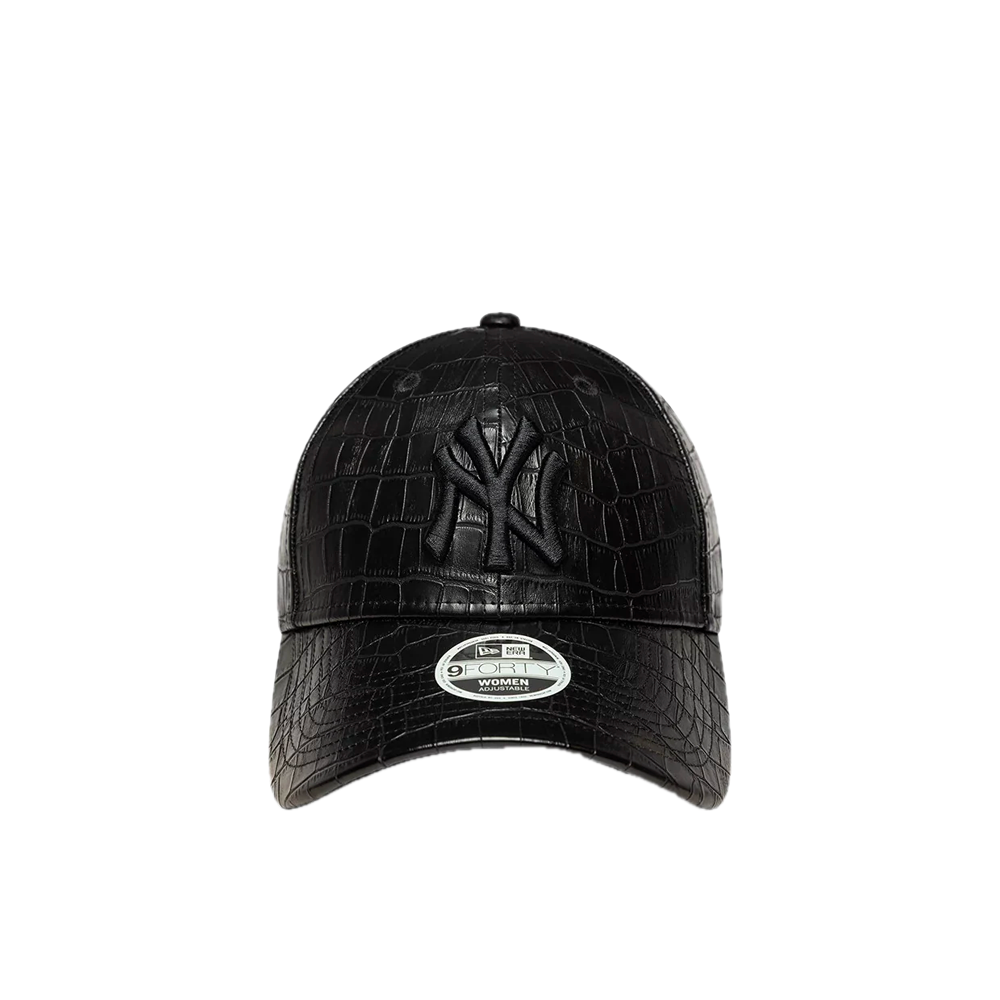 New Era New York Yankees Womens MLB Pattern PU Black 9FORTY Adjustable Cap 60915860