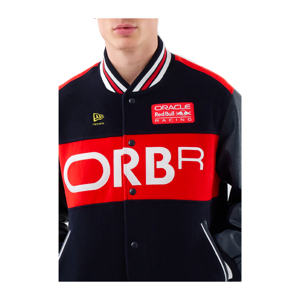 New Era Oracle Red Bull Racing F1 Wordmark Varsity Jacket Nightsky Navy 60897397