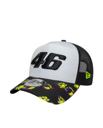 New Era VR46 Print Visor 9FORTY E-Frame Trucker Adjustable Cap Black 60897569