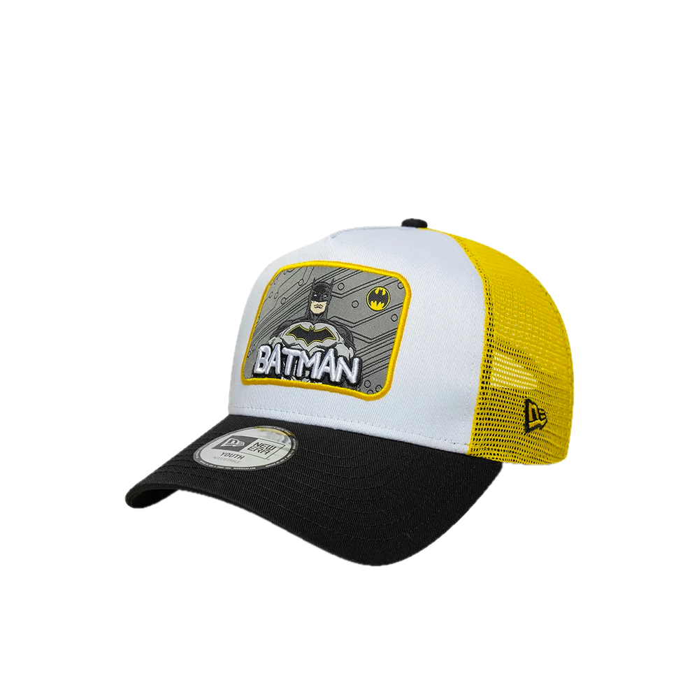New Era Youth Batman DC Patch White 9FORTY A-Frame Trucker Adjustable Cap 60915877