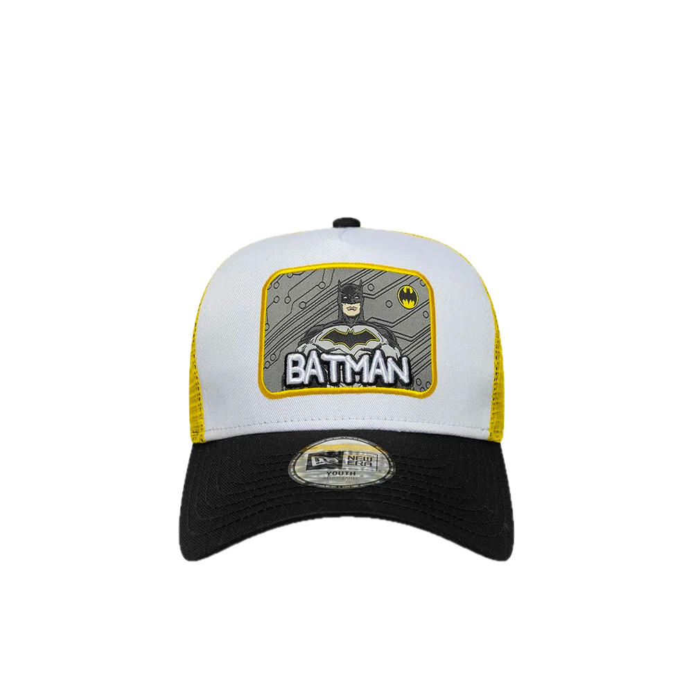New Era Youth Batman DC Patch White 9FORTY A-Frame Trucker Adjustable Cap 60915877