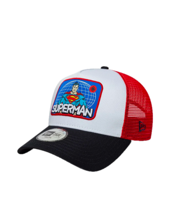 New Era Youth Superman DC Patch White 9FORTY A-Frame Trucker Adjustable Cap 60915874