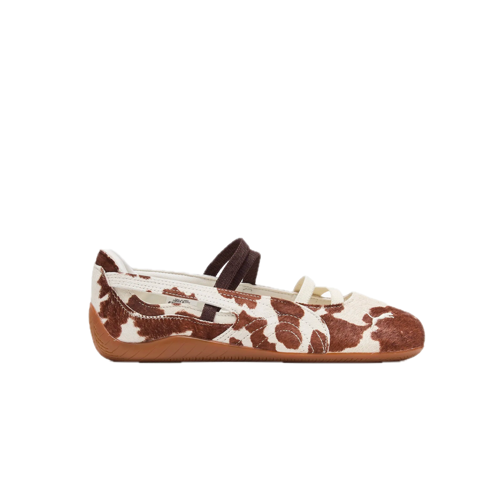 PUMA Speedcat Ballet Cow Print Women's Chocolate Brown / Warm White 407787_01