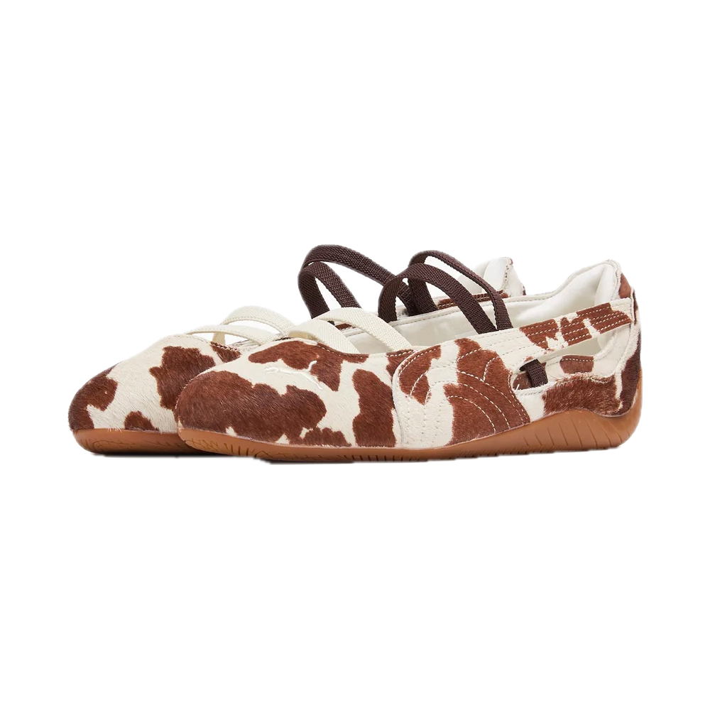 PUMA Speedcat Ballet Cow Print Women's Chocolate Brown / Warm White 407787_01