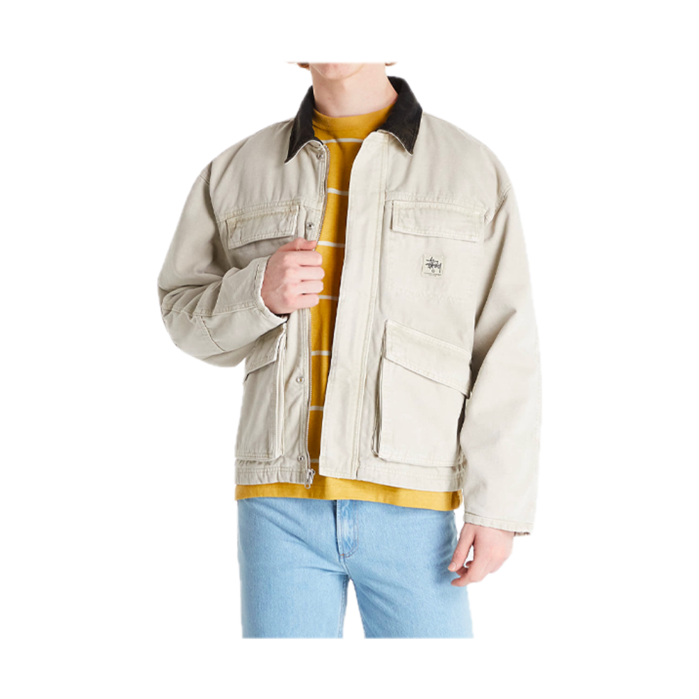 Stussy Washed Canvas Shop Jacket Bone 115589_BON - Image 5
