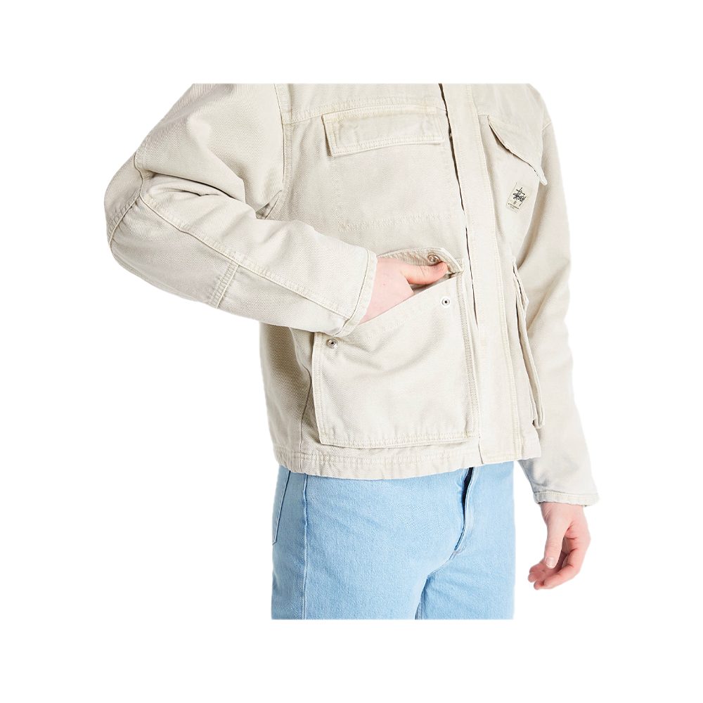 Stussy Washed Canvas Shop Jacket Bone 115589_BON - Image 3
