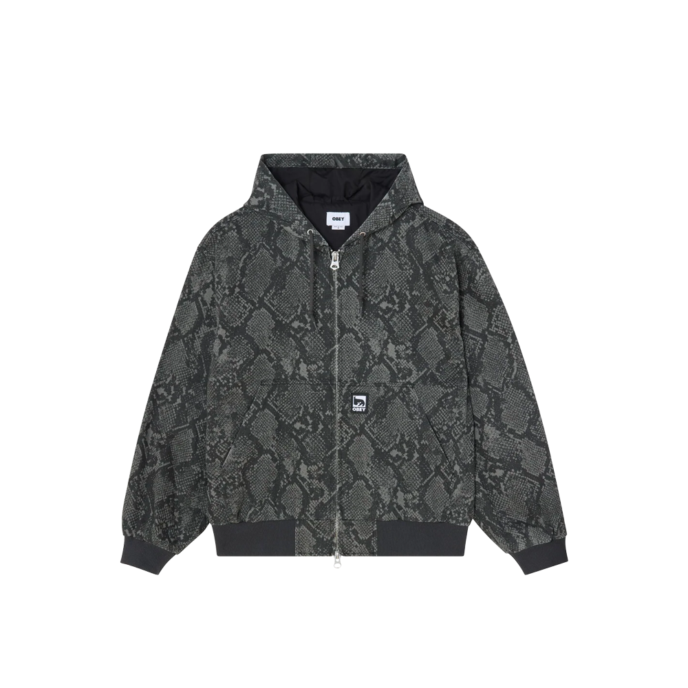 Obey Glen Zip Up Jacket Grey Snake 121800593_GSN