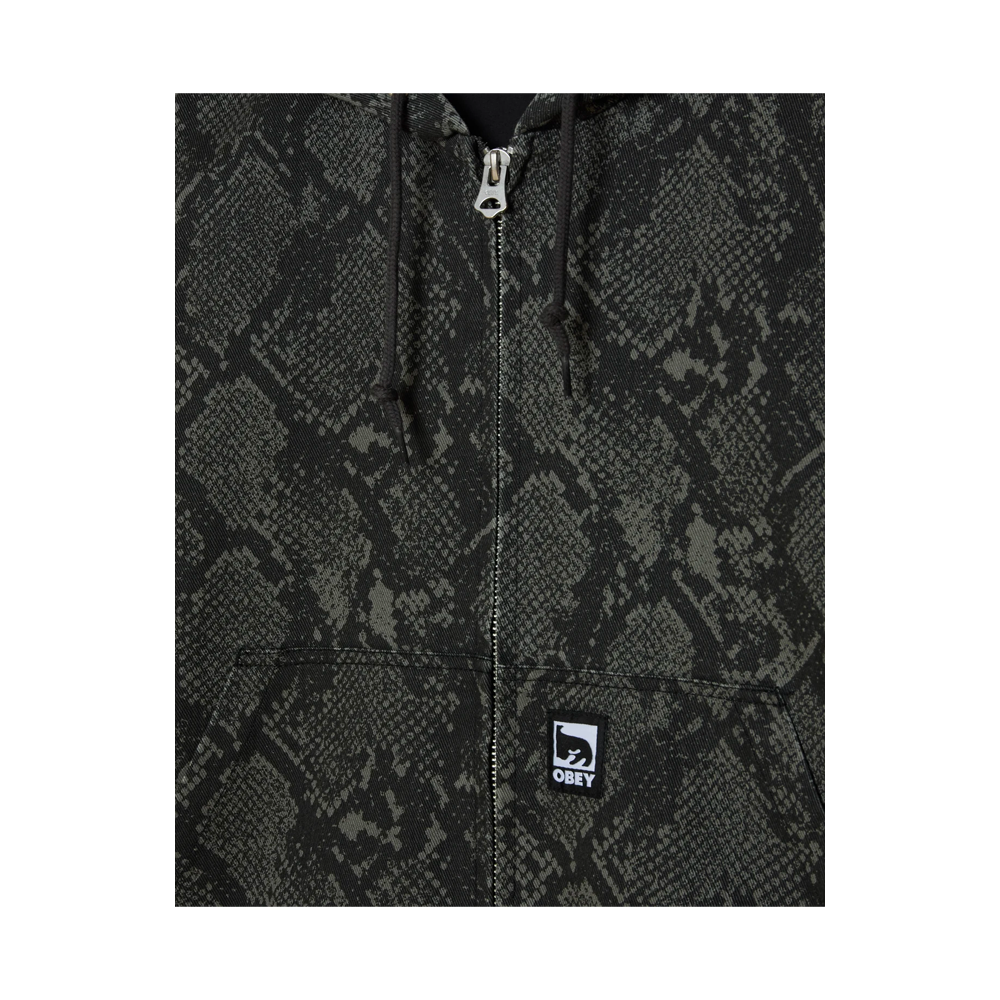 Obey Glen Zip Up Jacket Grey Snake 121800593_GSN - Image 3