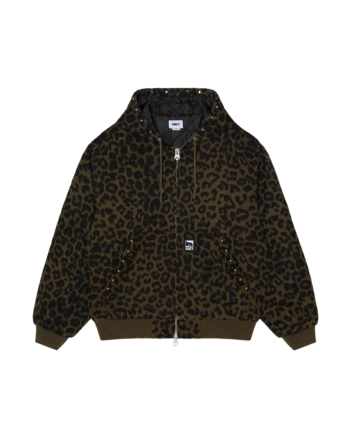 Obey Studded Zip Up Jacket Dark Leopard 121800633_DLP