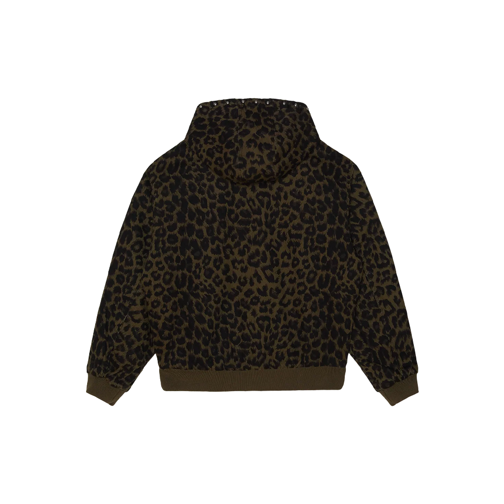 Obey Studded Zip Up Jacket Dark Leopard 121800633_DLP - Image 2