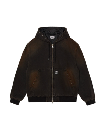 Obey Studded Zip Up Jacket Black Rust Wash 121800633_BRW