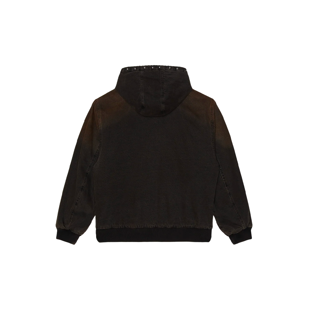 Obey Studded Zip Up Jacket Black Rust Wash 121800633_BRW - Image 2
