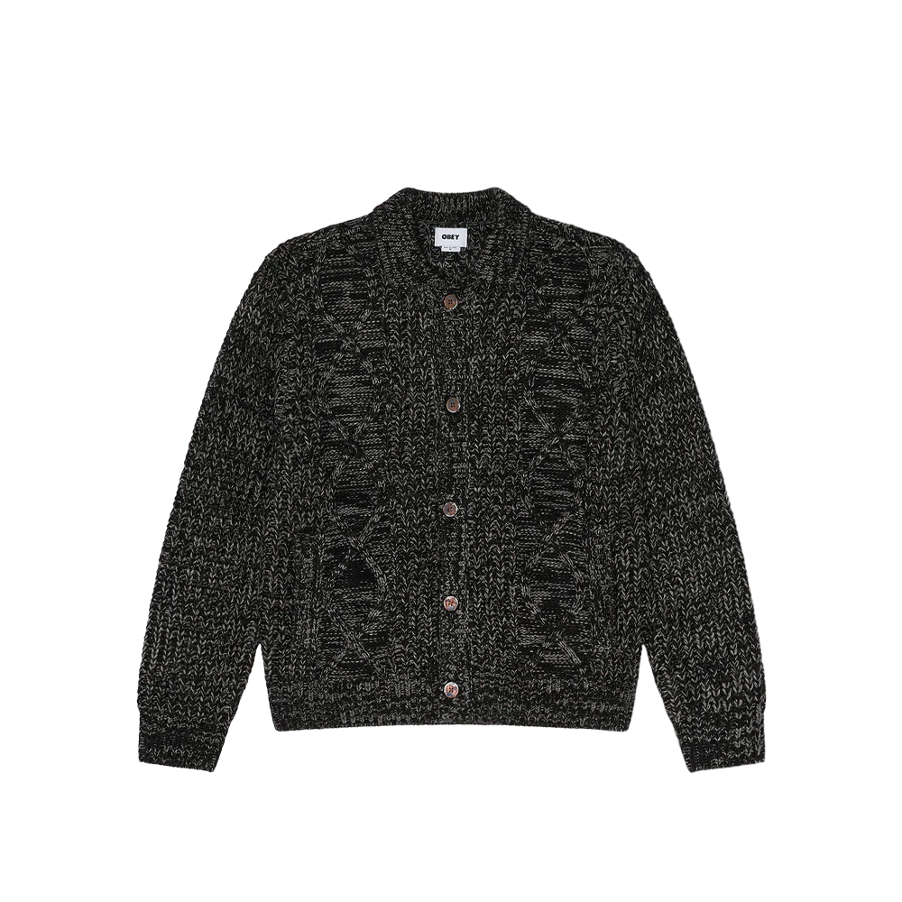 Obey Isar Button Up Sweater Charcoal Multi 151010048_CHM