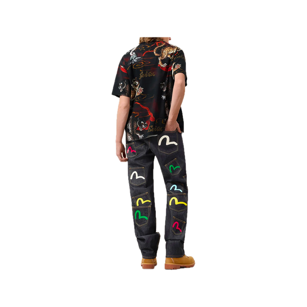 Evisu Multi-Pocket Regular Fit Jeans Indigo 2EAHTM4JE125600DN - Image 3