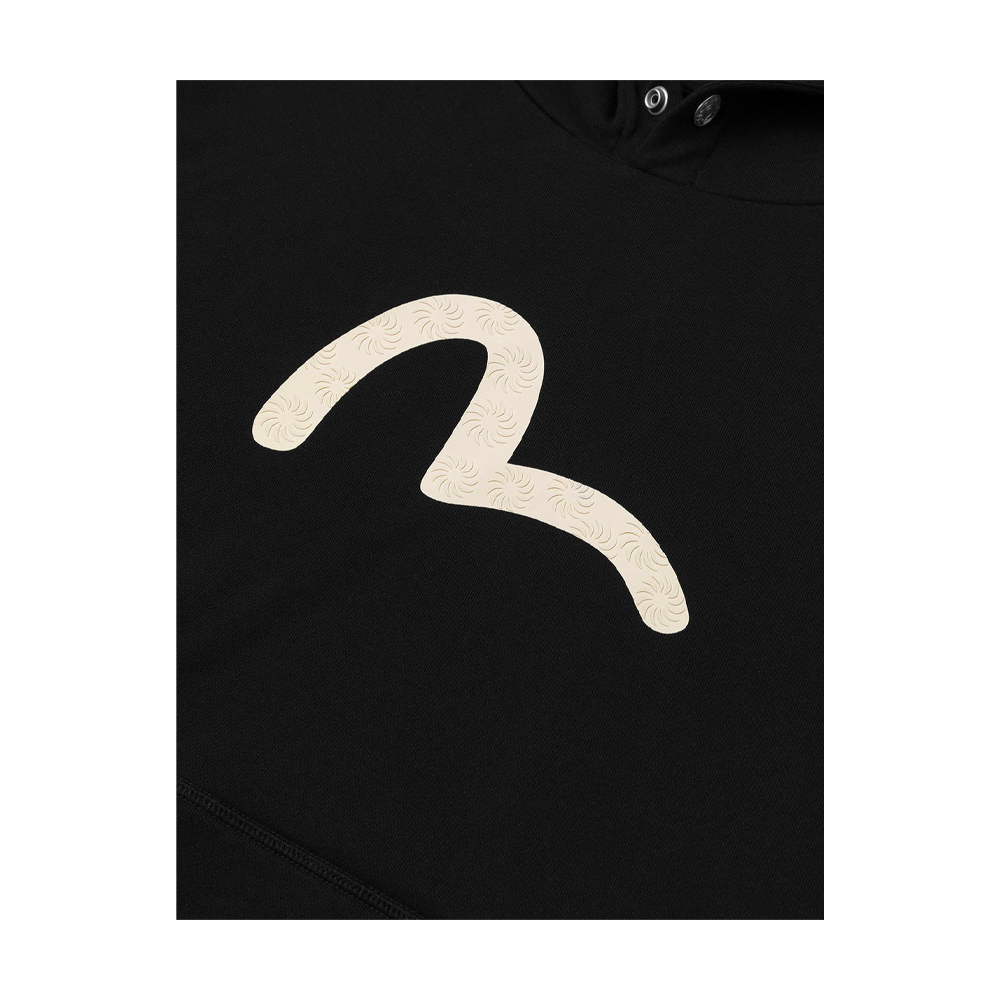 Evisu Seagull Print Relax Fit Hoodie Black 2EAHTM5SW1252RXCT - Image 5