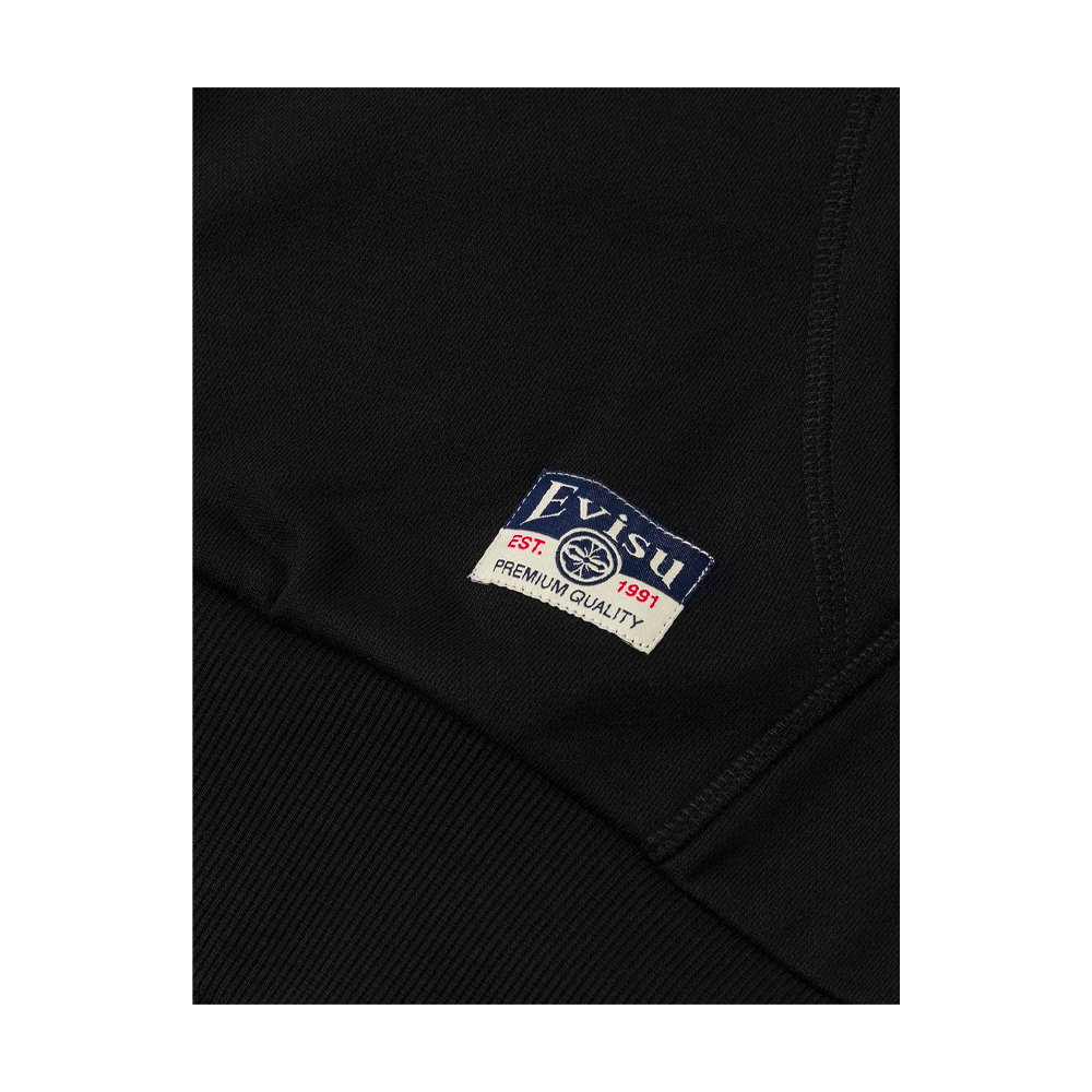 Evisu Seagull Print Relax Fit Hoodie Black 2EAHTM5SW1252RXCT - Image 3