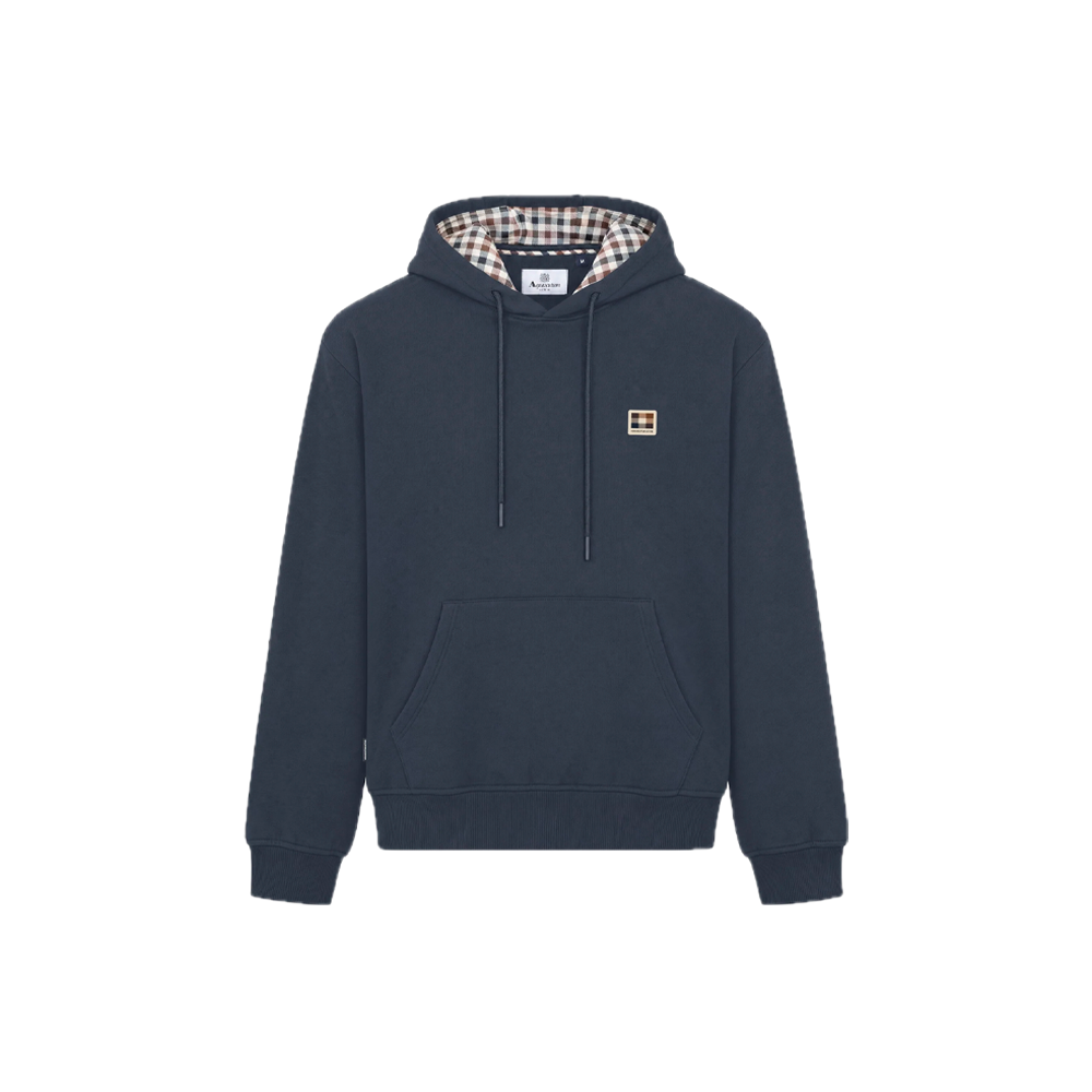 Aquascutum Active Badge Hoodie Fleece Navy AA-A006-SW016_NVY