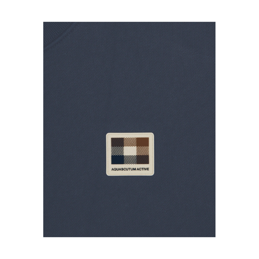 Aquascutum Crewneck Badge Fleece Navy AA-A006-SW033_NVY - Image 3