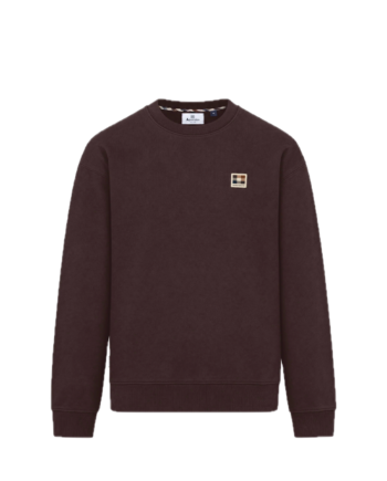 Aquascutum Crewneck Badge Fleece Chocolate AA-A006-SW033_CHC