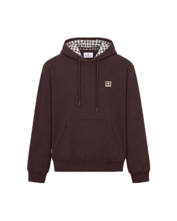 Aquascutum Active Badge Hoodie Fleece Chocolate AA-A006-SW016_CHC