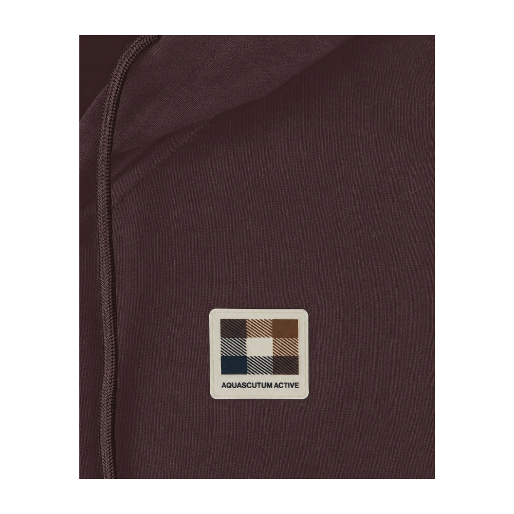 Aquascutum Active Badge Hoodie Fleece Chocolate AA-A006-SW016_CHC - Image 4