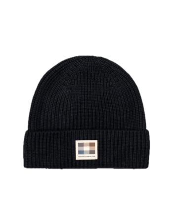 Aquascutum Active Rubber Patch Beanie Black AW_ICON_CP007_BLK