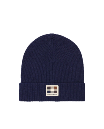 Aquascutum Active Rubber Patch Beanie Navy AW_ICON_CP007_NVY