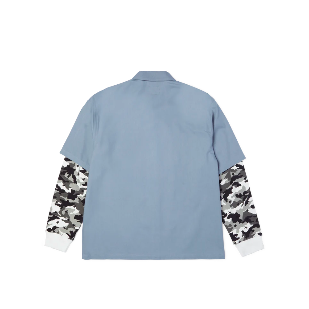 HUF Shadows Long Sleeve Work Shirt Light Blue BU00288_LBL - Image 2