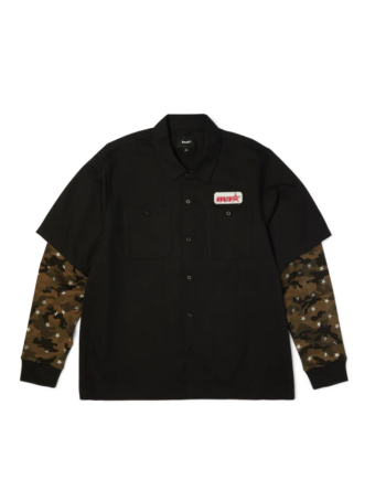 HUF Shadows Long Sleeve Work Shirt Black BU00288_BLK