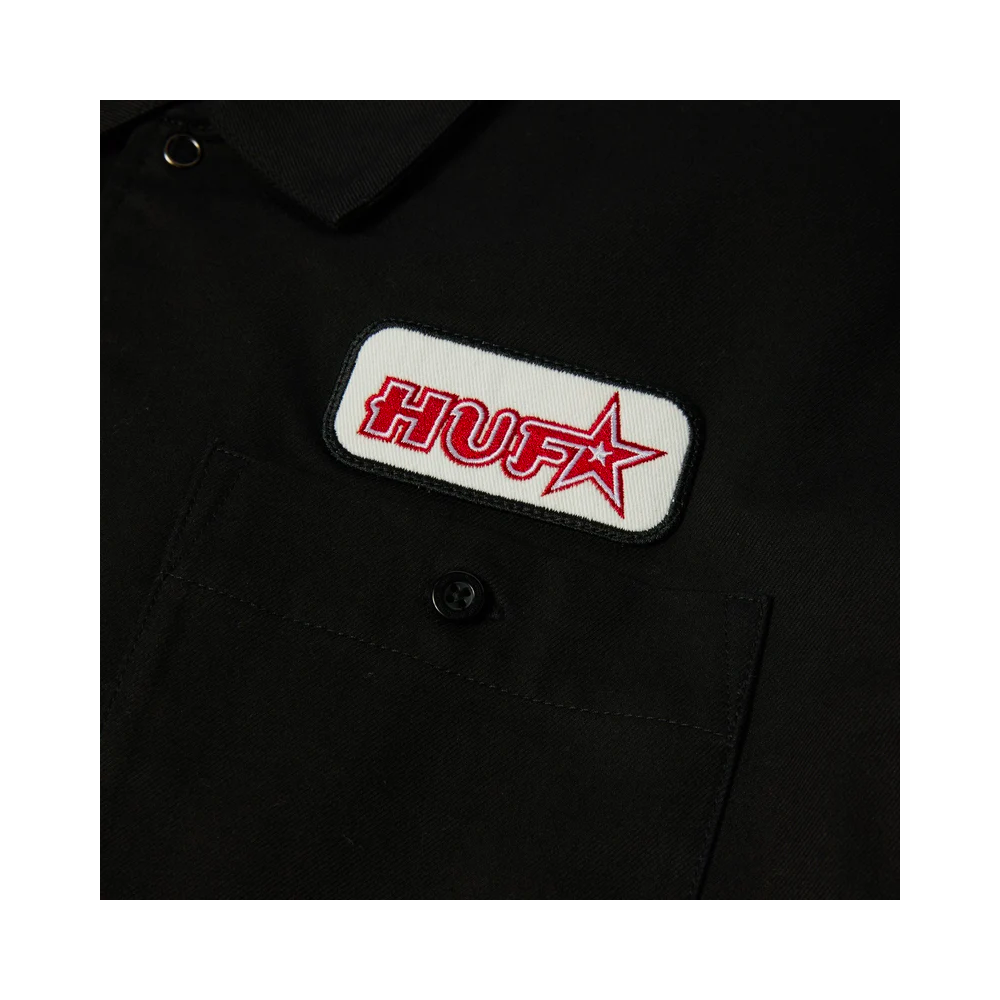 HUF Shadows Long Sleeve Work Shirt Black BU00288_BLK - Image 3