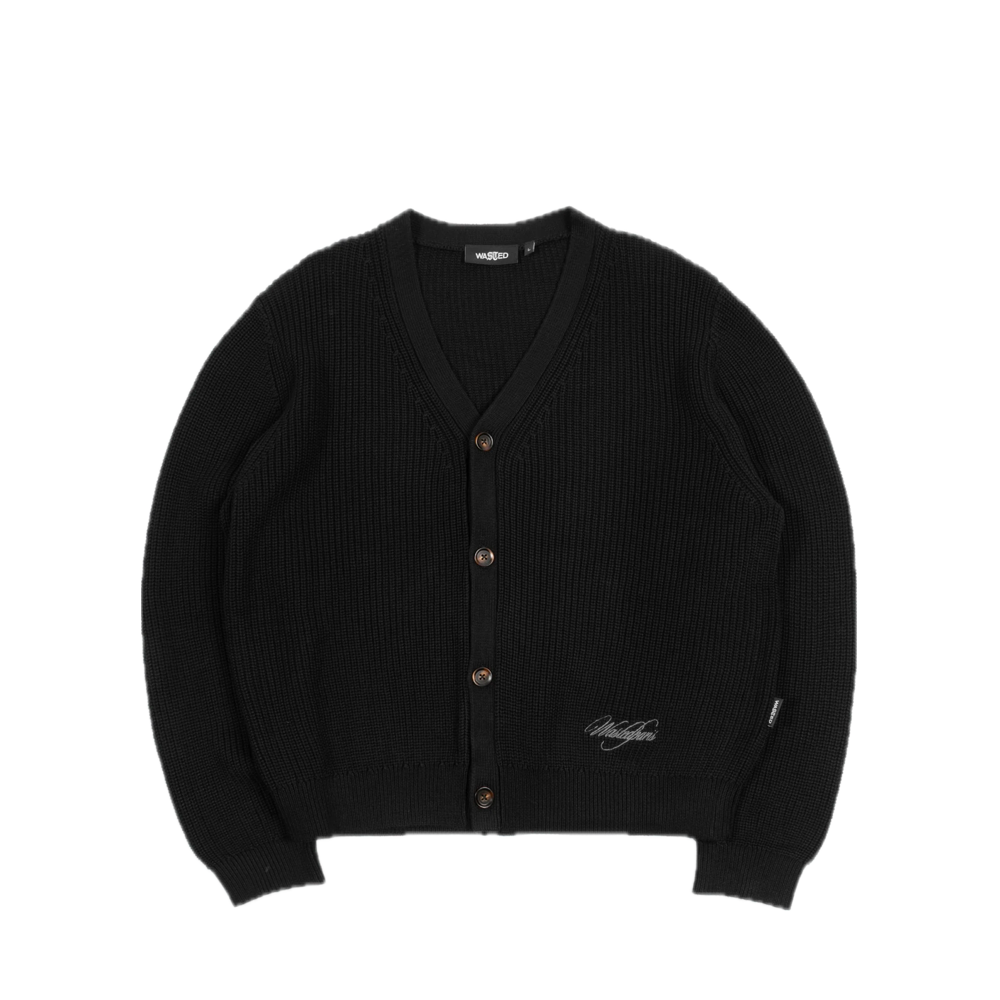 Wasted Paris Script Cardigan Black W67364_BLK