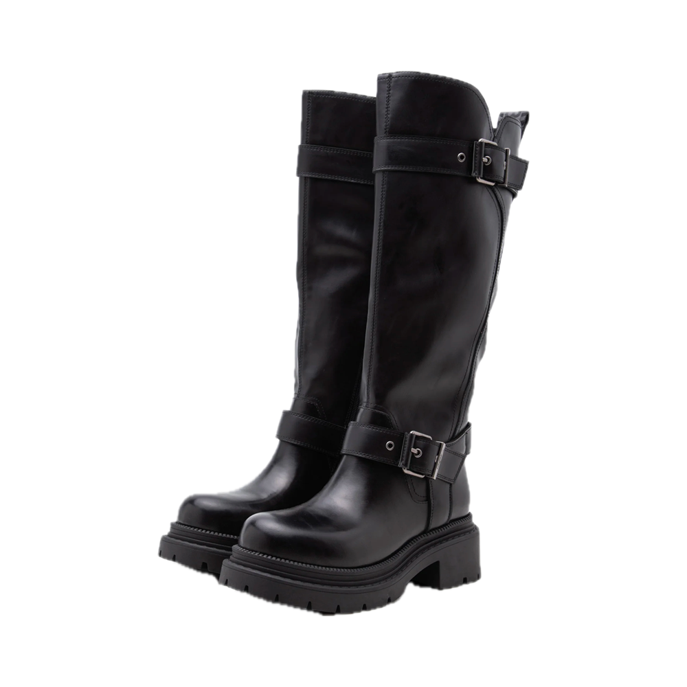 Buffalo Cathy Hi Biker Boots Black BU311N0PW - Image 5