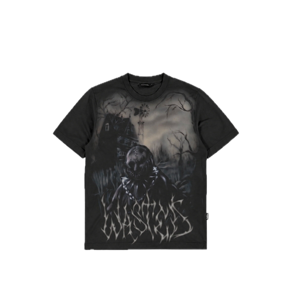 Wasted Paris Chainsaw Boxy T-Shirt Faded Black WST_CHAIN_TS_FB