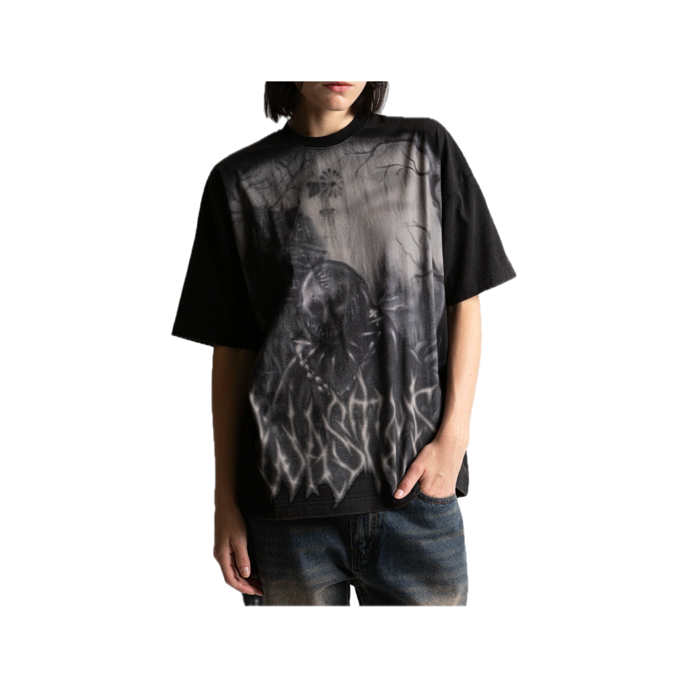 Wasted Paris Chainsaw Boxy T-Shirt Faded Black WST_CHAIN_TS_FB - Image 2