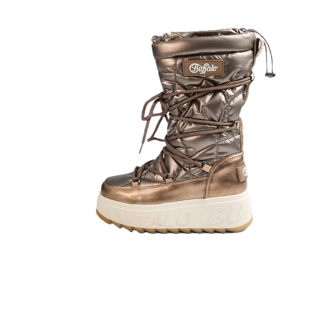 Buffalo Eliza Snow Hi Vegan Nappa Nylon Gold 02752899 - Image 2