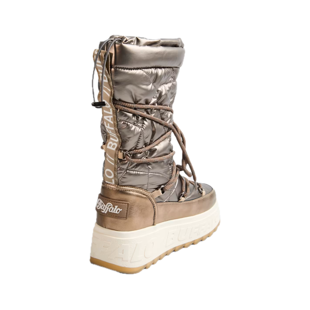 Buffalo Eliza Snow Hi Vegan Nappa Nylon Gold 02752899 - Image 4