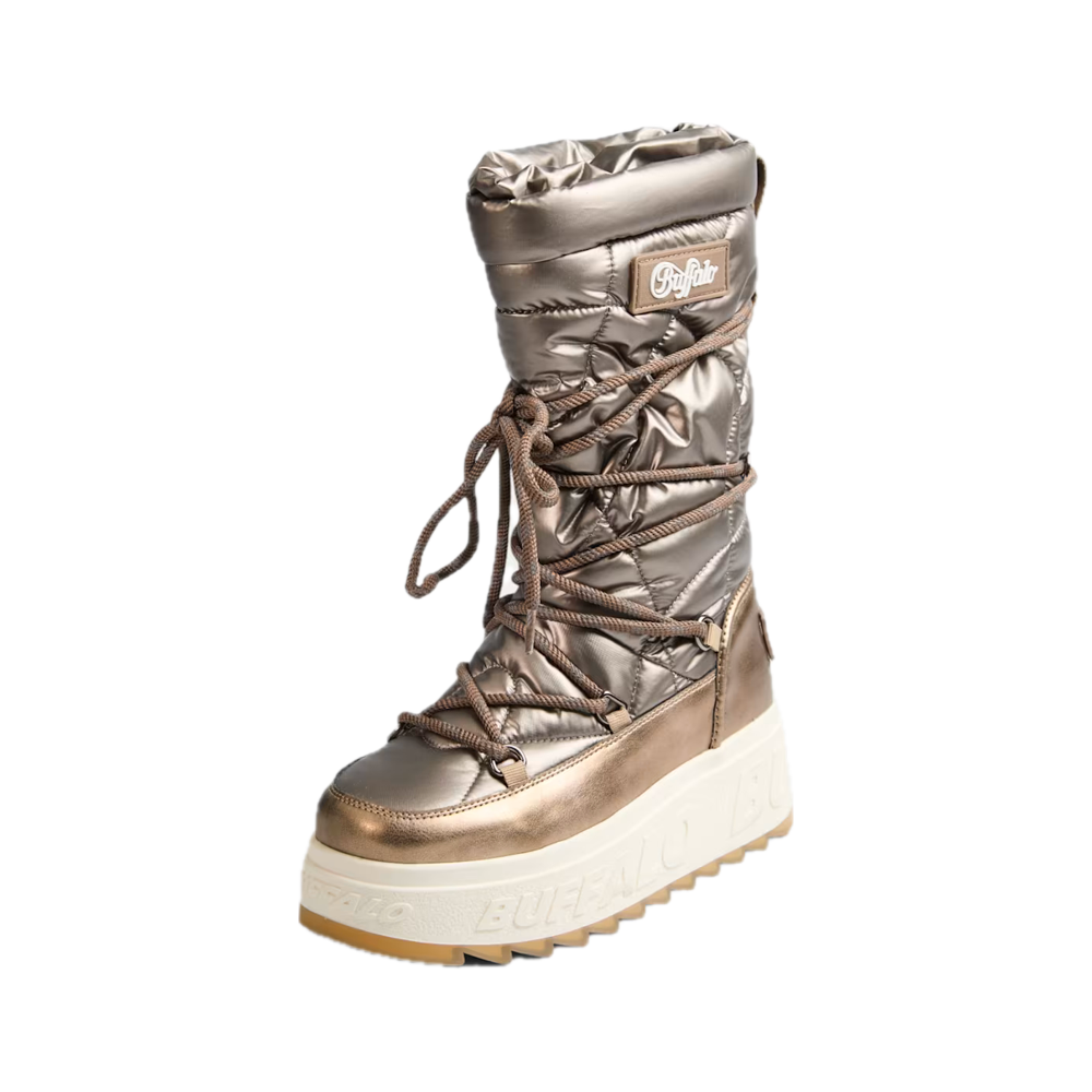 Buffalo Eliza Snow Hi Vegan Nappa Nylon Gold 02752899 - Image 3