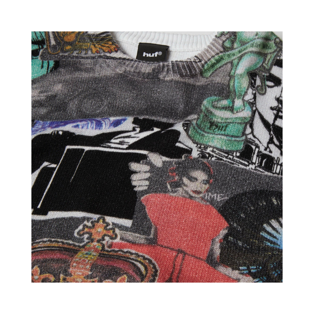 HUF Boulevard Status Crewneck Sweatshirt Multi KN00603_MTI - Image 4