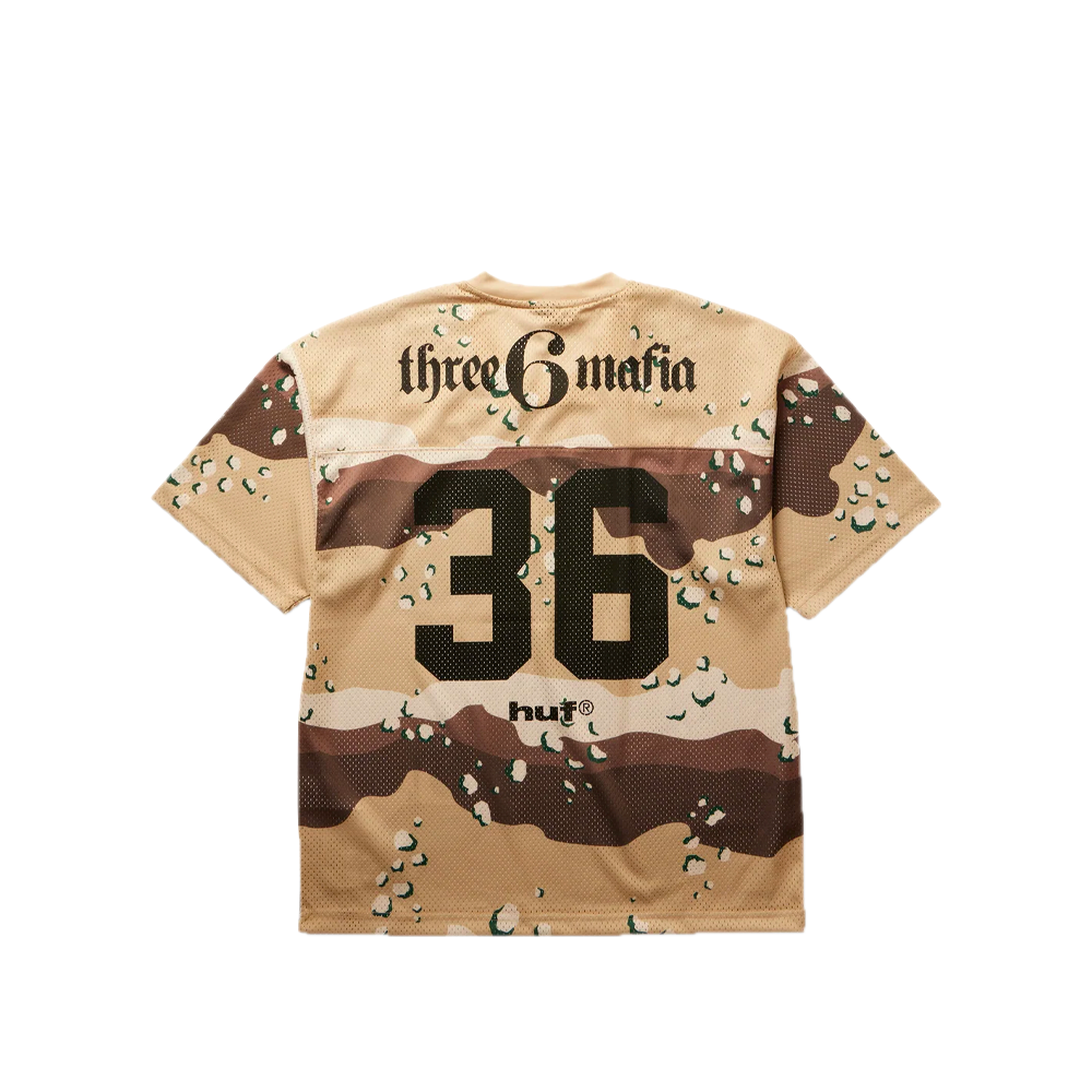 HUF x Three 6 Mafia Football Jersey Camo KN00637_CMO - Image 2