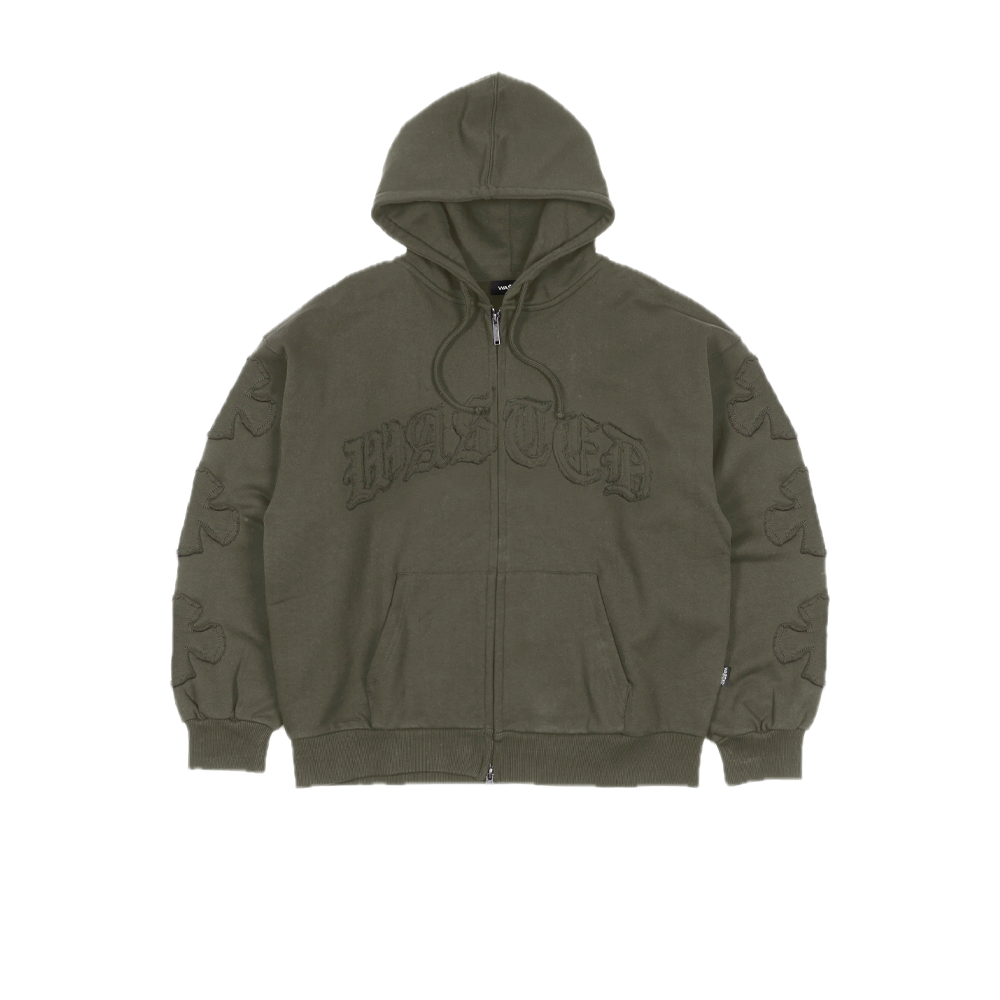 Wasted Paris Hoodie Zip Boxy Ordo Army Green WST_ORDO_ZH_AG