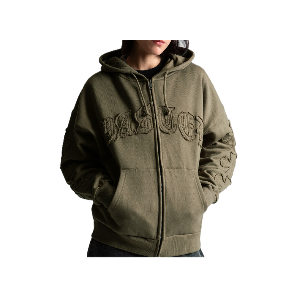 Wasted Paris Hoodie Zip Boxy Ordo Army Green WST_ORDO_ZH_AG - Image 2