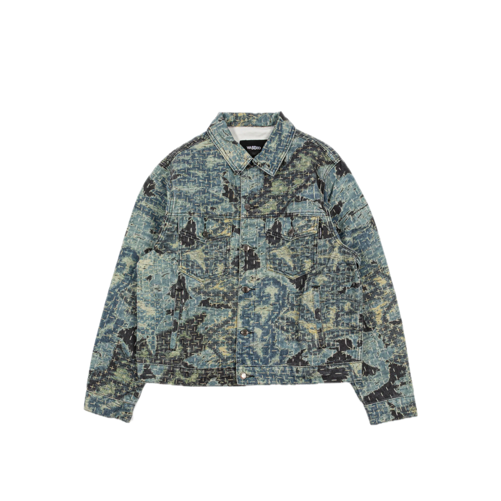 Wasted Paris Trucker Jacket Boro Trompe L'Oeil Blue W67370_BLU