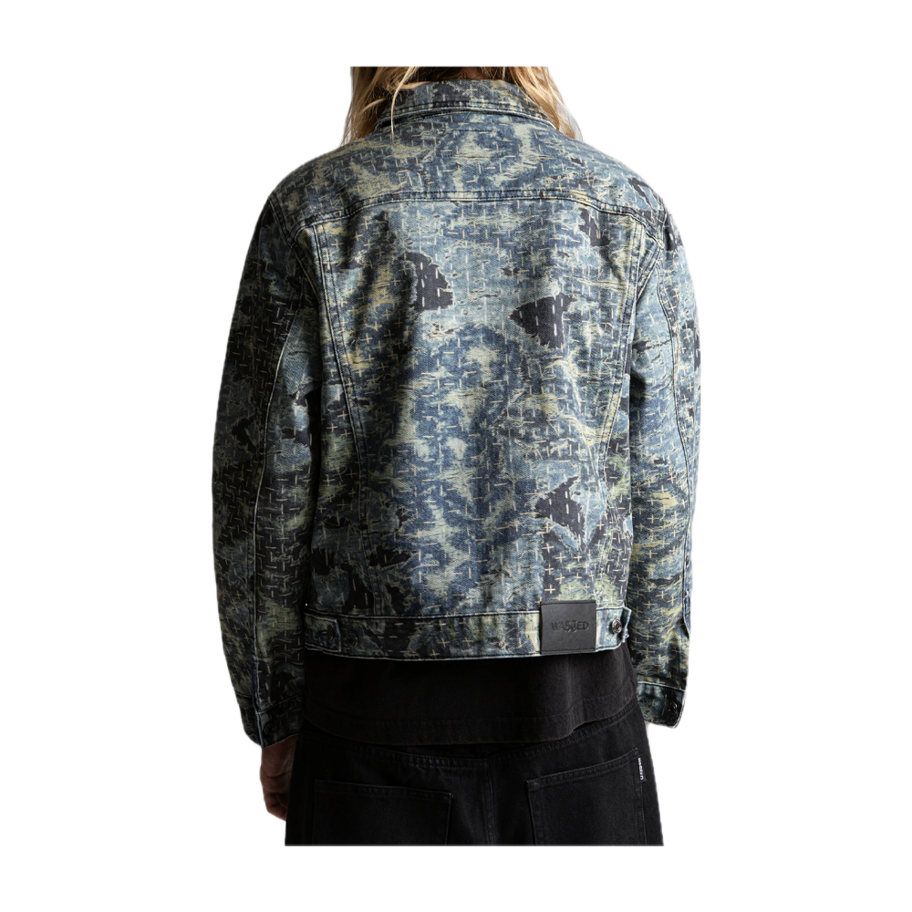 Wasted Paris Trucker Jacket Boro Trompe L'Oeil Blue W67370_BLU - Image 3