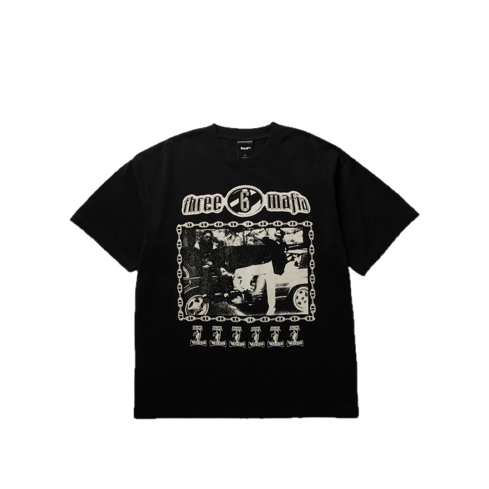 HUF x Three 6 Mafia Most Known Unknown Tee Black TS02945_BLK