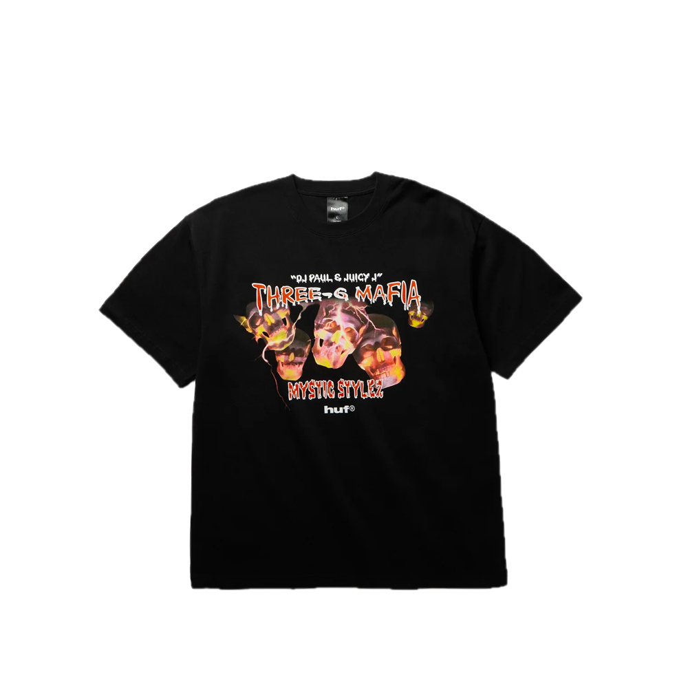 HUF x Three 6 Mafia Mystic Styles Tee Black TS02947_BLK