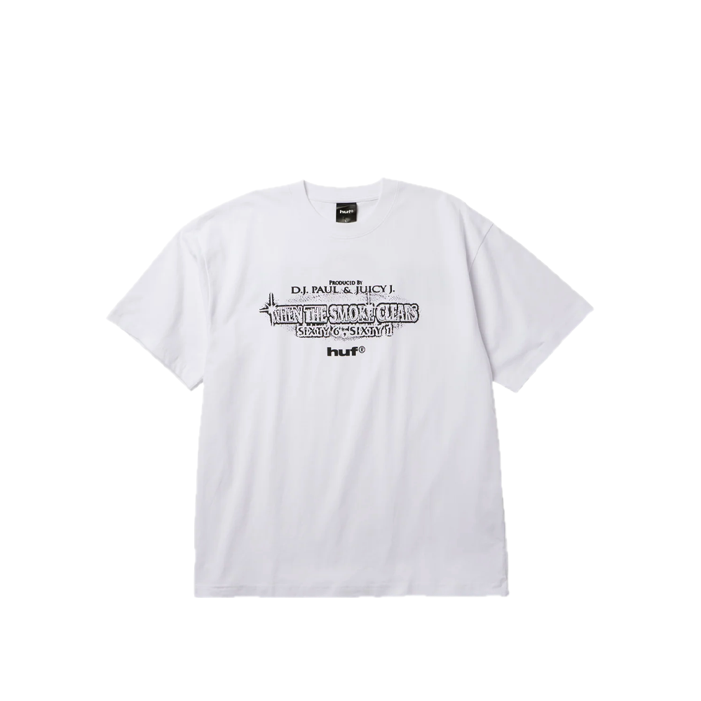 HUF x Three 6 Mafia Smoke Clears Tee White TS02948_WHT