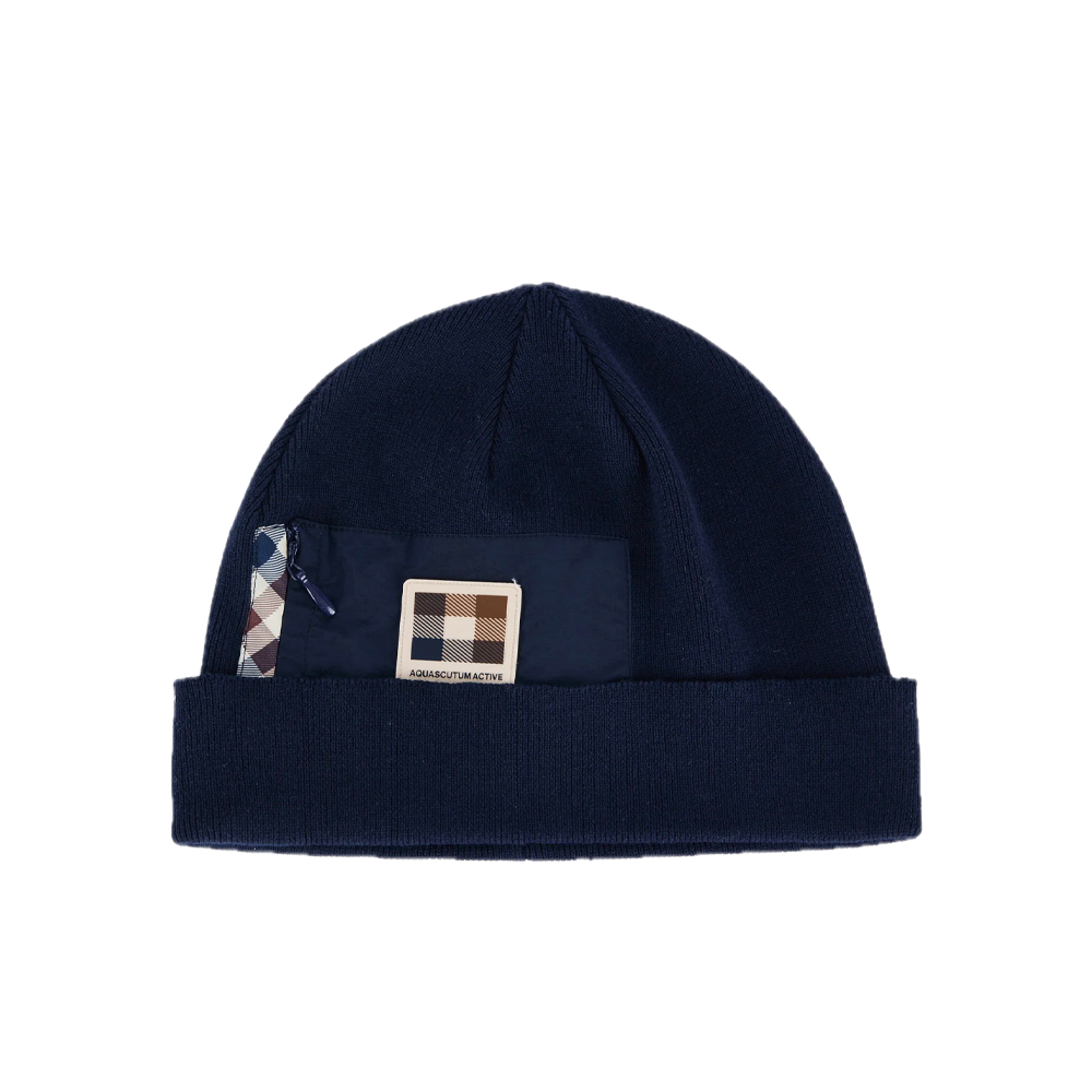 Aquascutum Active Nylon Pocket Beanie Navy AA_A006_CP020_NVY
