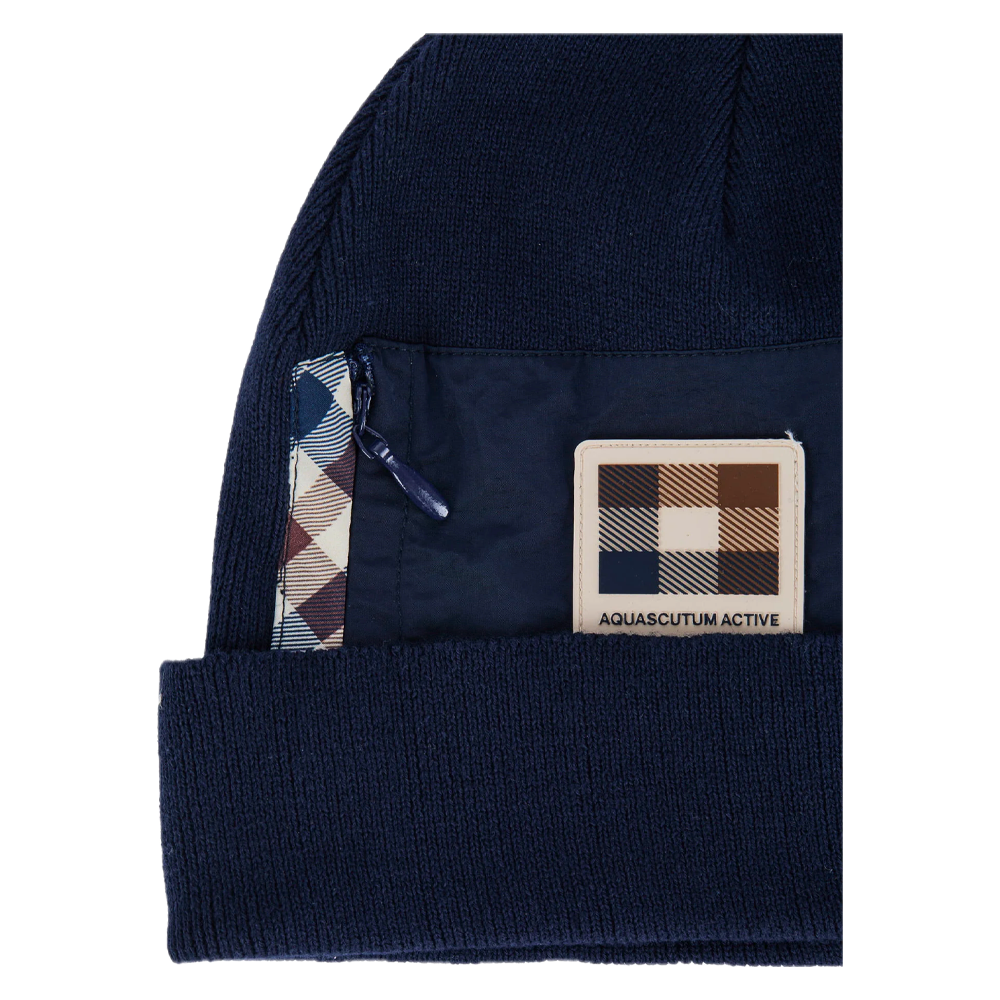 Aquascutum Active Nylon Pocket Beanie Navy AA_A006_CP020_NVY - Image 3